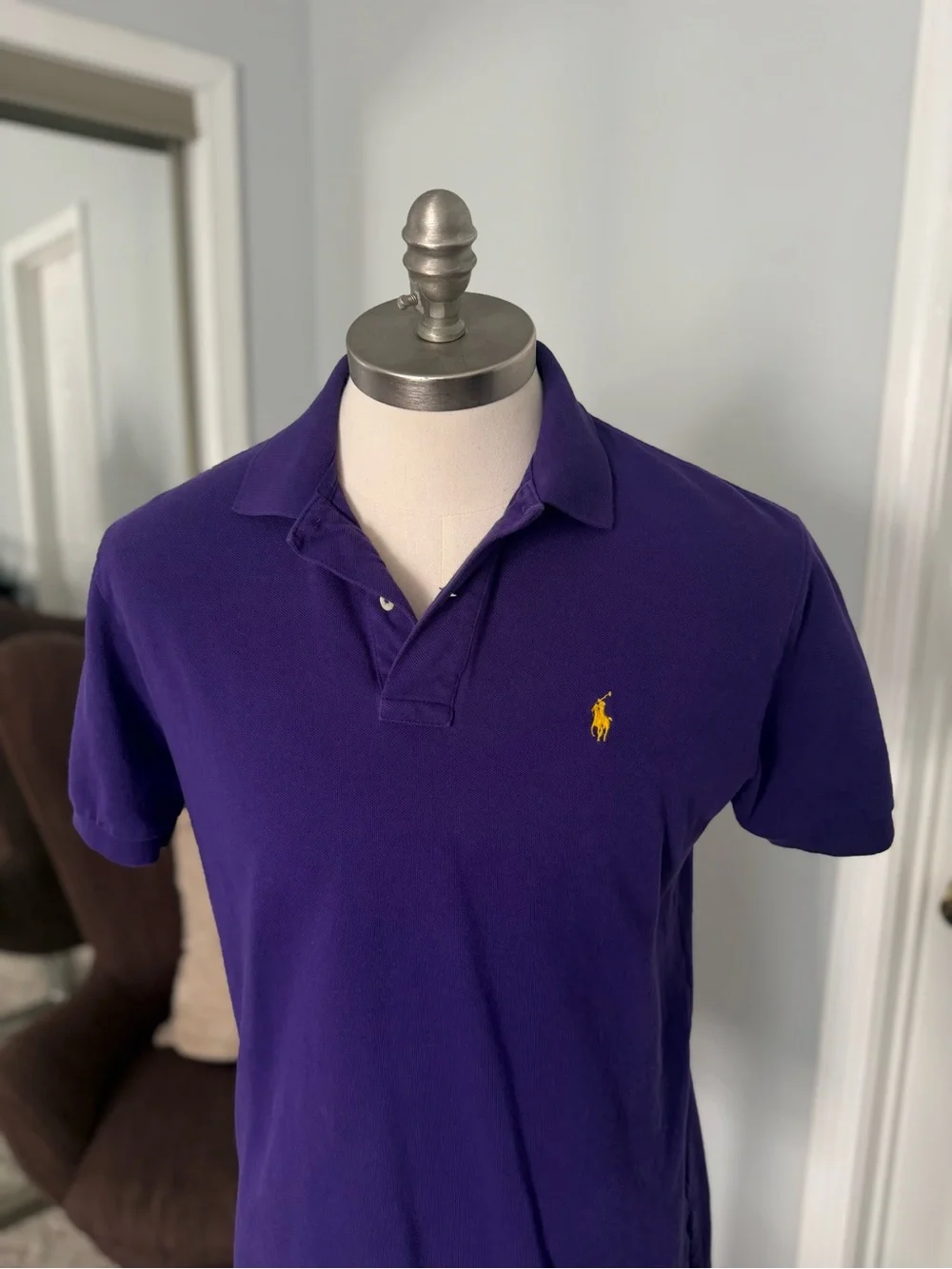 Ralph Lauren Purple Short-Sleeve Polo with Yellow Pony